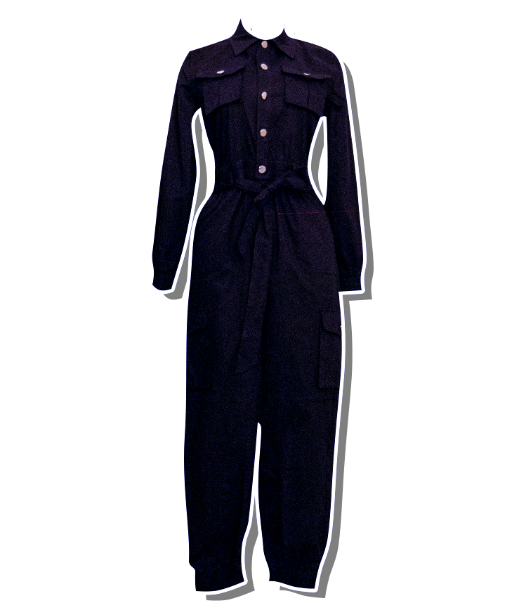 Jumpsuit negro 2025 manga larga